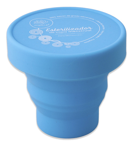 Copa Menstrual Angelcup De Silicona Certificada Color Cristal Talla Chica Con Vaso Esterilizador Azul Y Jabón En Gel 40ml Cristal Chica + Vaso Azul + Gel Bolsillo Grande