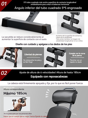 Banco Para Ejercicio 11en1 Multifuncional Plegable Gym Casa Negro