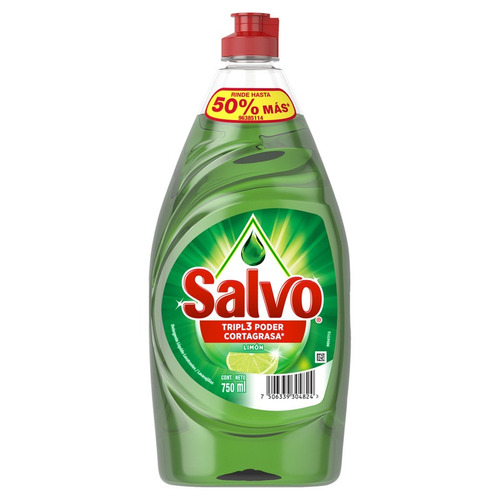 Lavatrastes Líquido Salvo Tripl3 Poder Cortagrasa 750 Ml