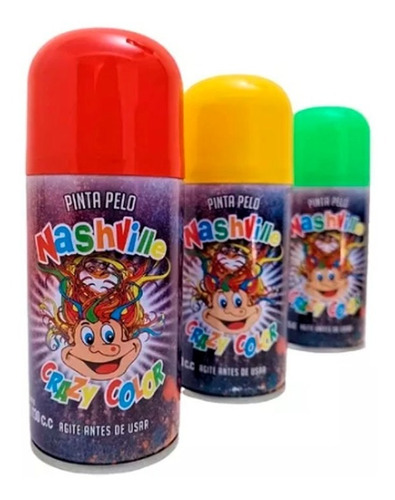 Pinta Pelo En Aerosol Colores Pack X 12 Unidad