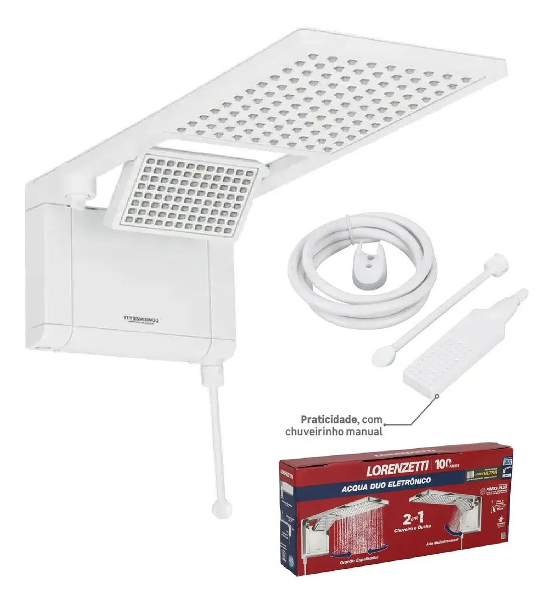 Chuveiro Lorenzetti 5500W Eletronico Acqua Duo Ultra Branco
