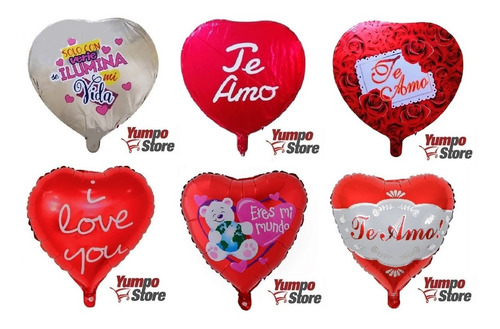 Pack 24 Globos Metalicos De Amor Te Amo Con Varillas