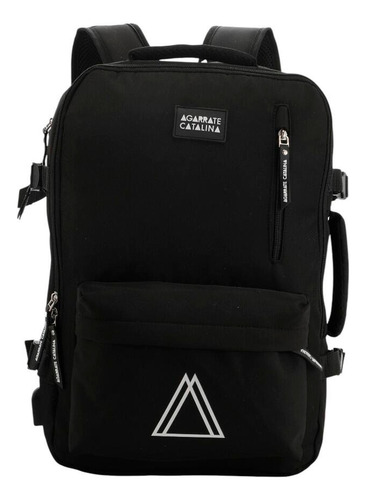 Mochila Porta Notebook Agarrate Catalalina Viaje Cabina Color Negro Diseño De La Tela Liso