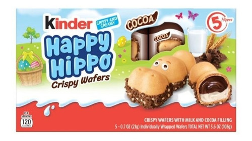 Kinder Happy Hippo Crispy Wafers Cocoa 103g Americano