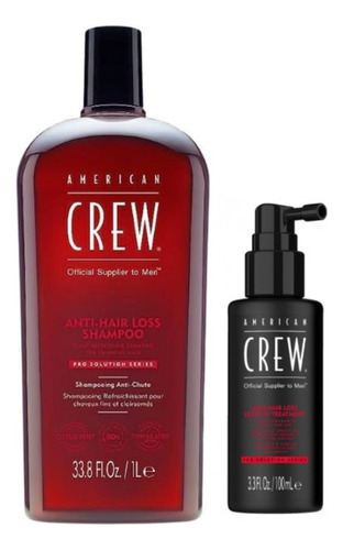 Shampoo Anticaida 1lt + Locion Anti-hair Loss American Crew