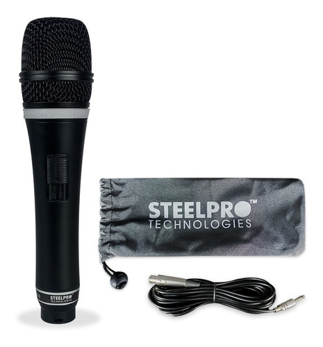 Imagen 1 de 2 de Microfono Dinámico Profesional Xlr Steelpro Mc-1360 Negro