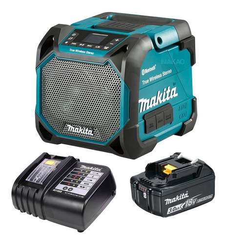 Caixa Sem Fio Bluetooth Makita Dmr203 C/bat 3ah C/carr Cor Azul-turquesa 110v/220v