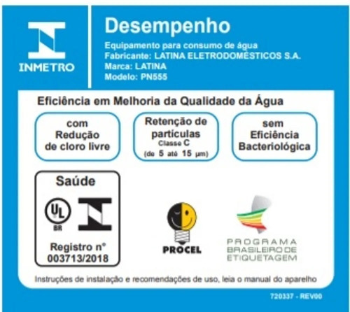 Imagem 6 de 8 de Purificador De Agua Latina Pn555 Fume Escuro Dupla Filtragem