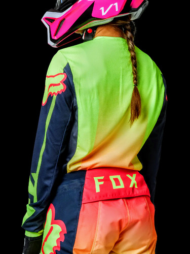 Jersey Fox Dama Mujer Moto Ciclismo Bici Rzr Varias Tallas M Ediana Fosfo