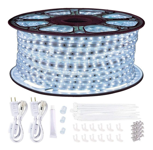 Luces Tira Led Blanca 45 Metros Directo A 110v Resiste Agua