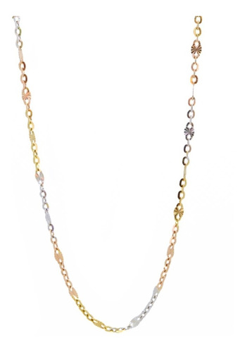 Cadena / Collar Dama Tres Tipos Oro Sólido 14k 