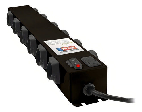 Filtro De Linha 12 Tomadas Metal Régua Eletrica Extensão Cor Preto