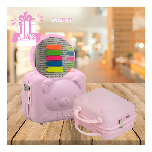 Maletin Mini Util De Osito En Rosado Ho32346 Y+post-it Adhes