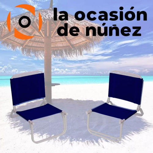 Imagen 3 de 6 de Reposera Silla Playera Aluminio Plegable Playa Camping X2