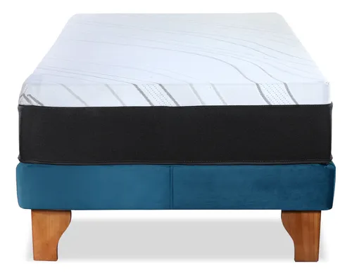 Cama Europea Zen Top Foam Soft Tela Velvet 1.5 Plazas