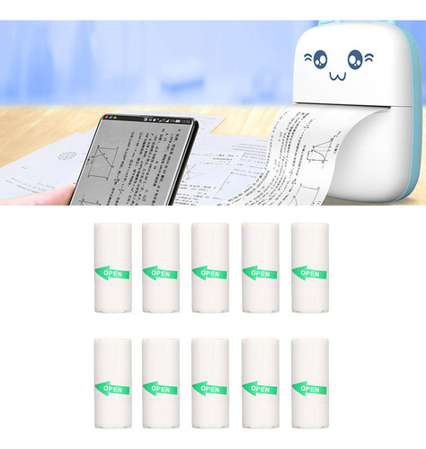 Papel De Impresora Térmica Portátil De 10 Rollos