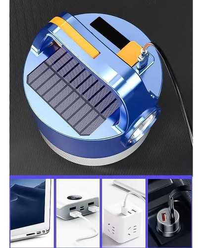 Lampara Linterna Led Solar Recargable Indicador Carga