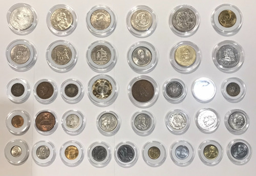 Monedas Antiguas Mexicanas, Lote De 37 Monedas En Su Cápsula