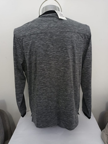 Sudadera Gris Jaspeada American Eagle Hombre Talla Grande