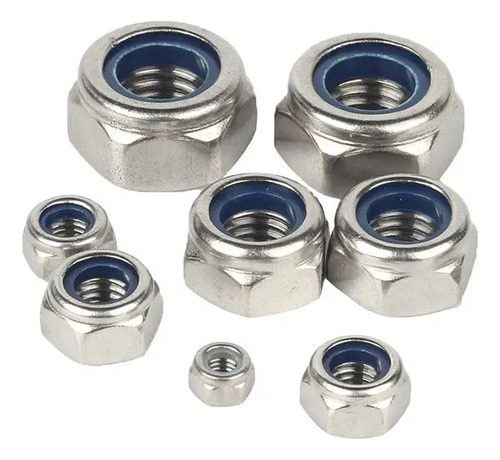Porca Autotravante Nylon 20 Fios Unf 7/16 Chave 5/8 25 Pçs