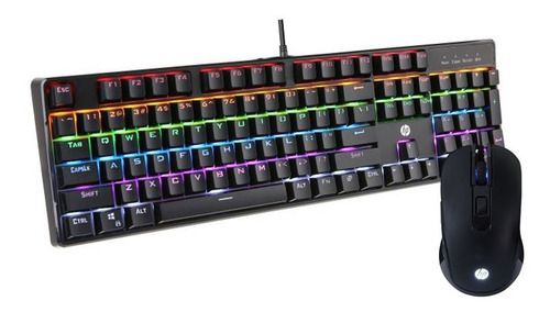 Kit Teclado Mecanico Gamer + Mouse Hp Gm200