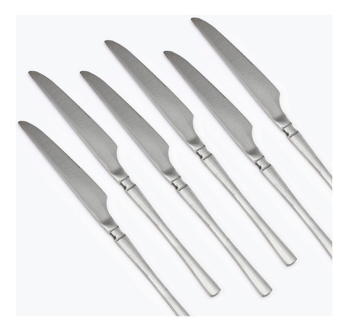 Faca Inox De Mesa 6 Pçs Linha Classic Jantar - Dolce Home Cor Prata