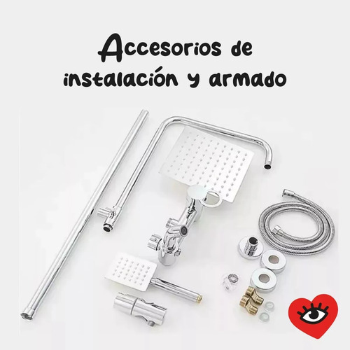 Columna De Ducha Cuadrada Monocomando + Duchador Mano Caño Veoquiero