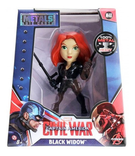 Boneca Marvel, Viúva Negra, Black Widow, Metal Die Cast