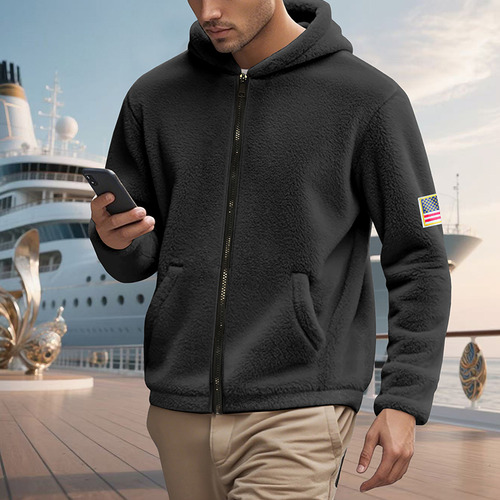 Sudadera Polar Doble Vista Con Cierre Para Hombre
