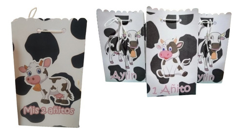 Cajitas - La Vaca Lola Personalizadas X 10 Unidades