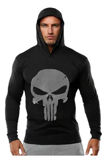 Camiseta Punisher Justiceiro Manga Comprida Longa Camisa