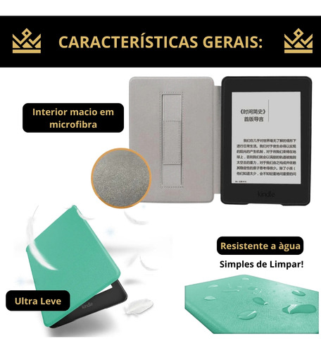 Capa Para Kindle 12 Gen 2024 Rs23cv + Couro Com Alça Interna