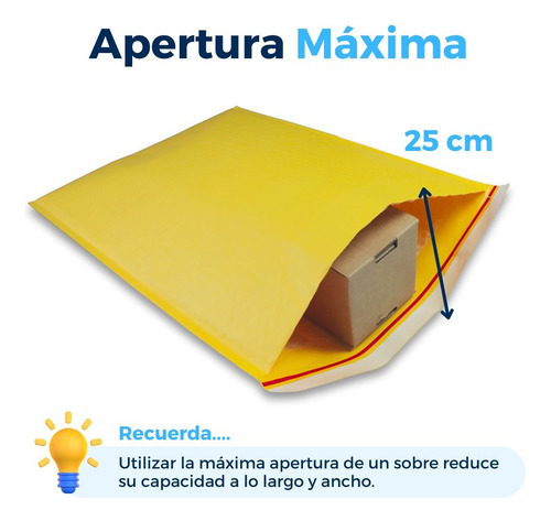 50 Sobres Con Burbuja Amarillos Para #7 | 48 X 36 Cm