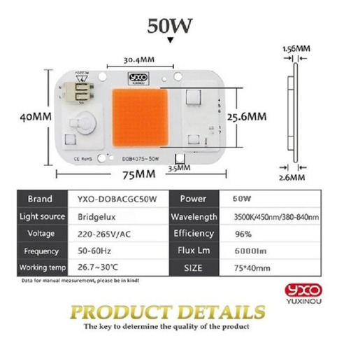 Imagen 4 de 5 de Lampara Panel Led 300w Cultivo Indoor, Vegetacion, Floracion