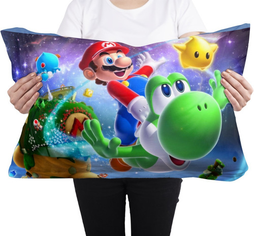 Cojin Almohada Super Mario Galaxy Diseño Nintendo Gaming Color Mario 01