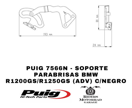 Imagen 2 de 2 de Soporte Parabrisas Moto Bmw R1200gs/r1250gs (adv) Puig 7566n