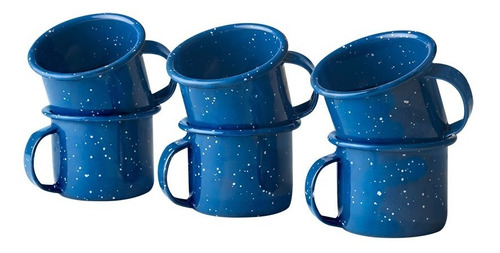 Juego De Taza Mezcalera De Peltre, 6 Piezas Azul