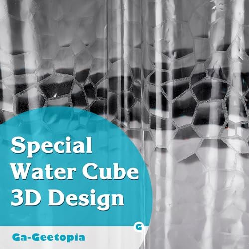 Cortina De Ducha De Goma Eva 3d, Extra Larga, 72 X 84 Pulgad