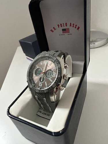 Reloj Polo Assn Sport Us9281 Gris Nuevo +envio Gratis Gris Acero Y Gris Gris