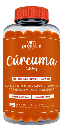 Cúrcuma em Gomas Concentrada 60un - Vita Premium