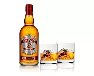 Whisky Chivas Regal 12 Años Blended 1 Litro + 2 Vasos - Zb