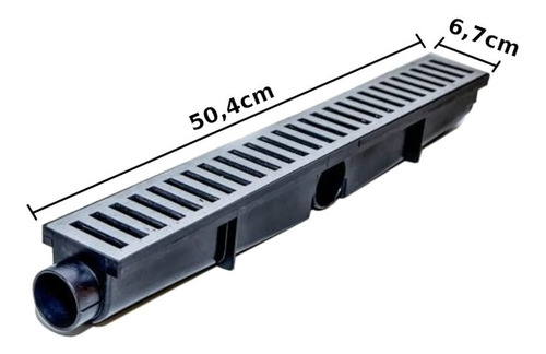 Imagem 3 de 5 de Ralo Linear Piscina Banheiro Grelha Alumínio C/ Coletor 6x50