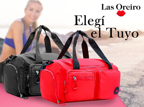 Imagen 7 de 10 de Bolso De Mujer Deportivo Las Oreiro Viaje Gym Reforzado New