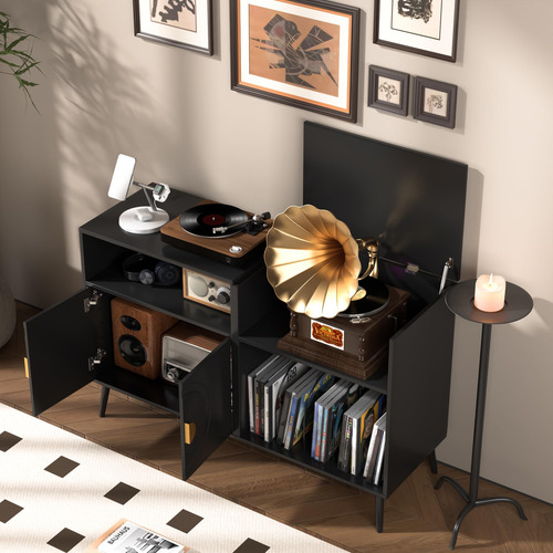 Soporte Grande Para Tocadiscos Marca X Modelo Y Con Puerta Color