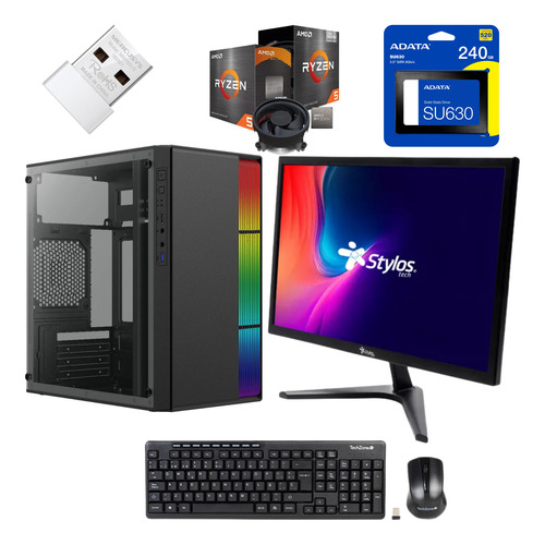 Computadora Ryzen 5 5600g 32gb Ram 240gb Ssd Wifi Monitor