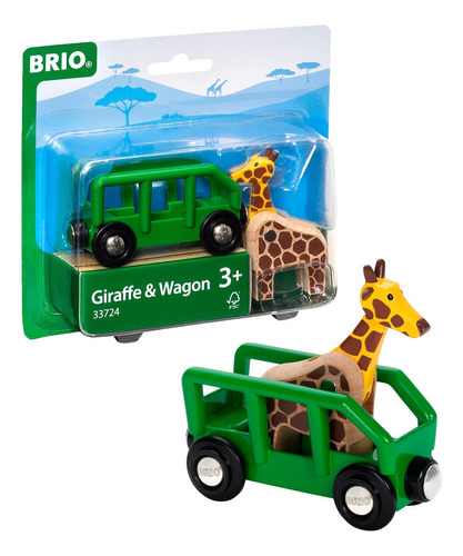 Brio World -  - Jirafa Y Vagón, 2 Piezas De Juguete Para N.