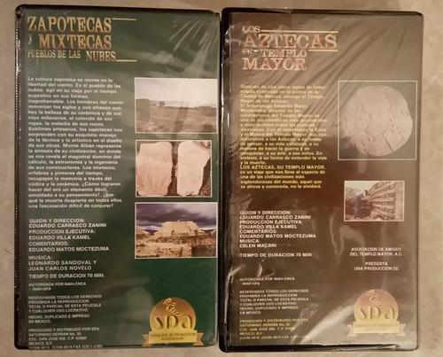 Zapotecas/ Mixtecas Y Los Aztecas Templo Mayor 2 Videos Vhs. (Usado)
