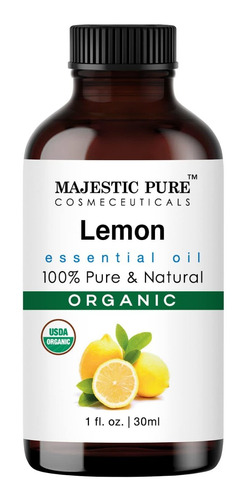 Majestic Pure Aceite Esencial Orgánico Usda De Limón | 10.