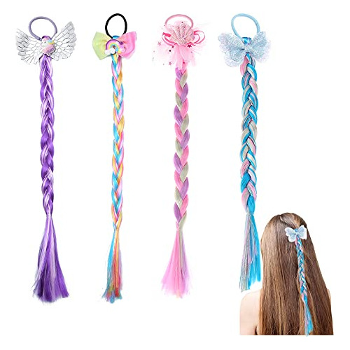 4 Packs Niñas Accesorios De Banda De Pelo Peluca N6wk6