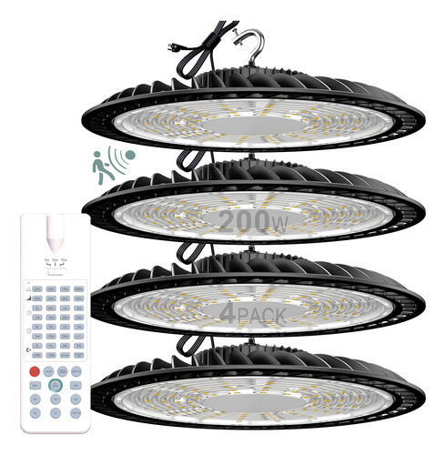 Acohook Luz Led De Alta Bahia De 200 W Con Sensor De Movimie